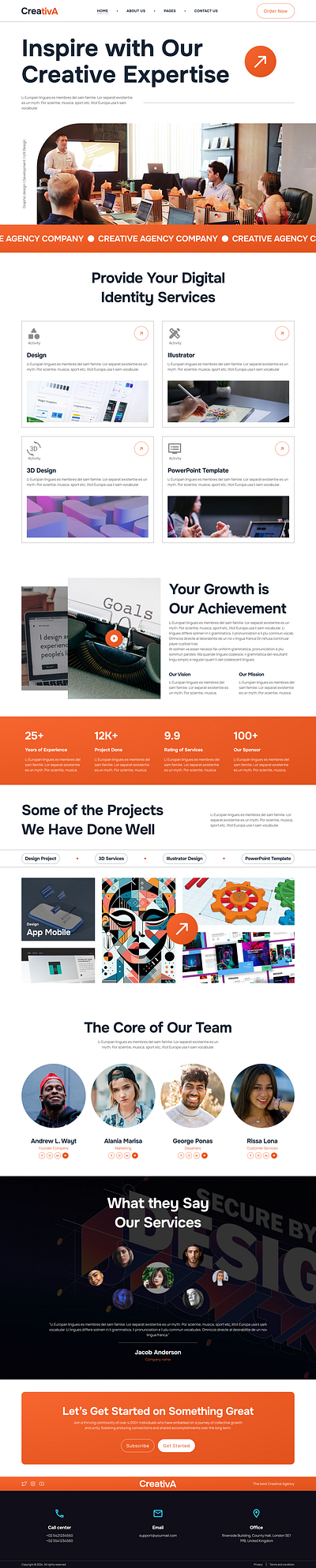 Creative Agency Landing Page UI Template agency agencyshowcase artisticinterface creativeagency designinspiration digitalcreativity graphicdesign innovativedesign template ui uiux visualidentity web template webdesign website website ui