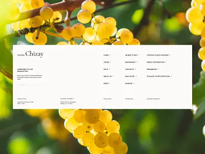 Minimalistic website footer chateau creative footer light design milimalistic composition minimalistic website footer navigation navigation block ui unusual design web designer website website design wine wine products wine shop