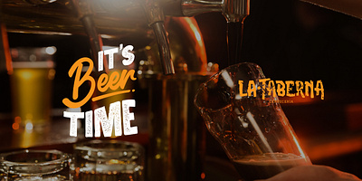 It's beer time + La Taberna branding graphic design logo