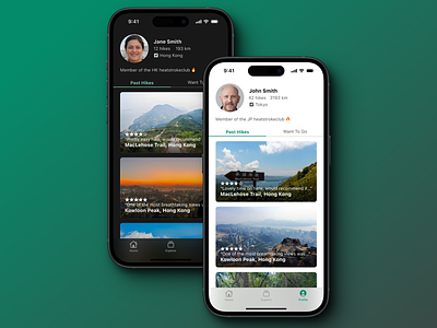 Profile Page for Hiking App - DailyUI dailyui ios mobile ui ux