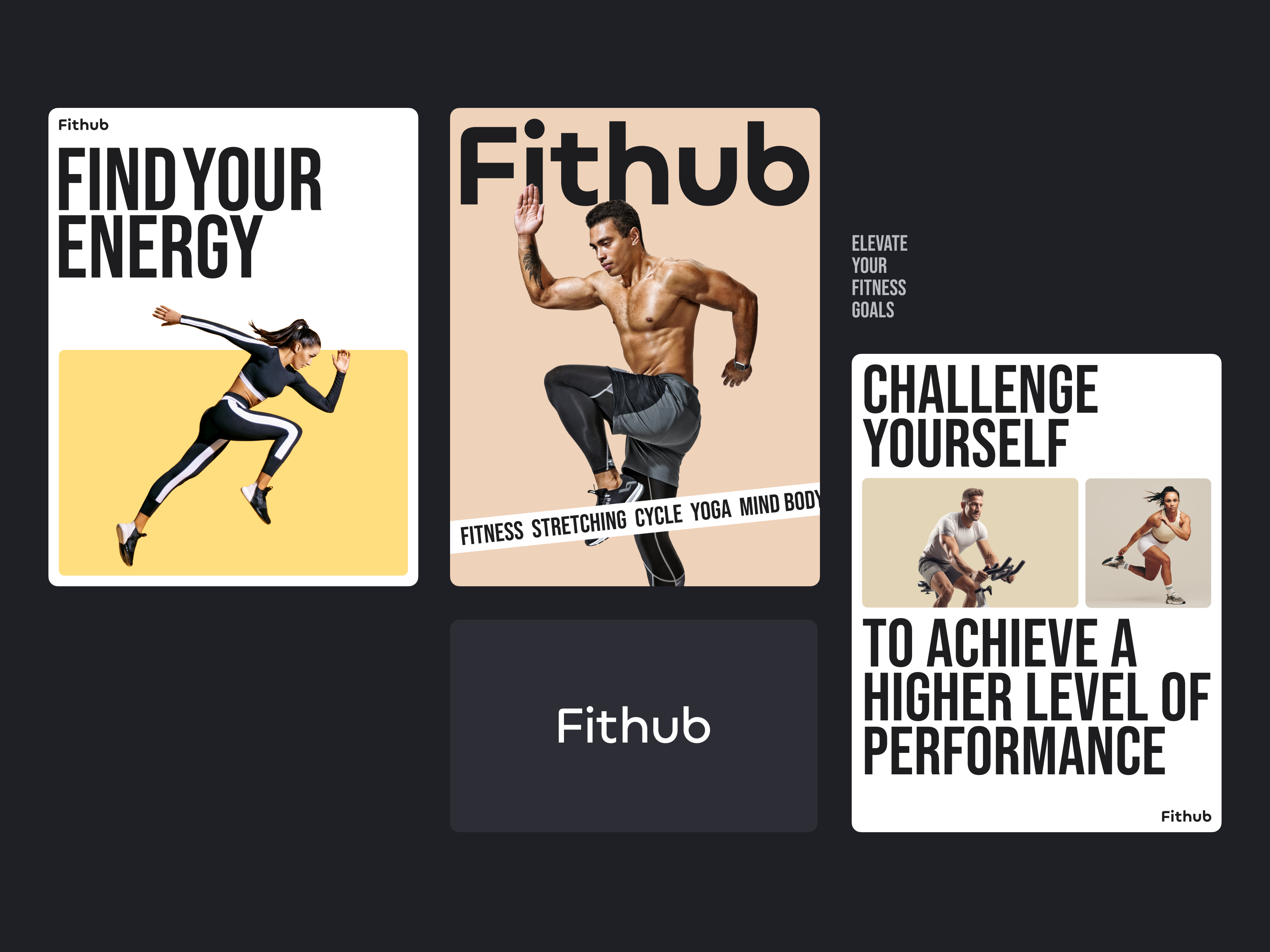Fithub-Poster design body building bodyfit branding exercise fitness fitness training gym poster poster design training typography workout