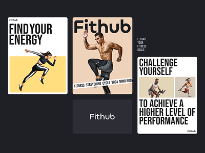Fithub-Poster design body building bodyfit branding exercise fitness fitness training gym poster poster design training typography workout