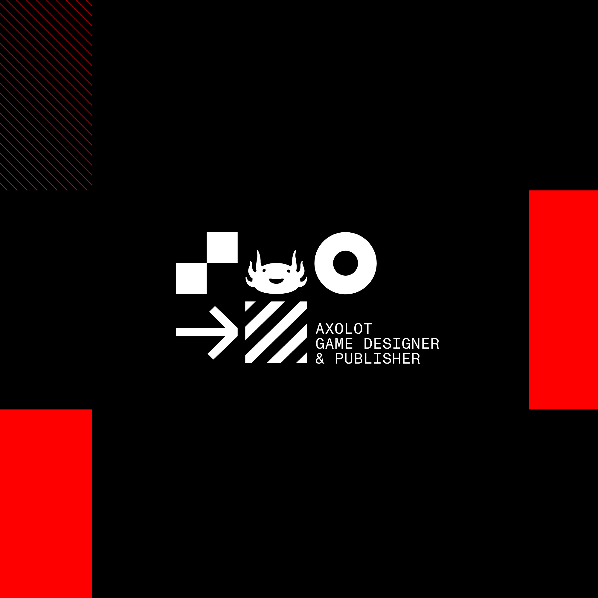 Loader animation for a stylish Axolot Games website animation black blocs columns game grey motion page transition red website