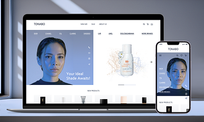 Main Page of the Cosmetics Store 2024 branding cosmetics store design desktop figma foundation graphic design luxuty main page mobile photoshop product page research tonal ui ux ux ui 2024 white