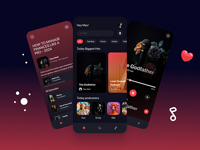 Podcast and Music App Design Using Figma app design clean design figma design music user interface