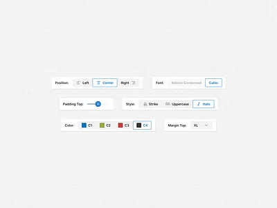 Page Builder - Simple UI builder color picker design system italic padding page builder style kit systems tabs ui ui system website builder