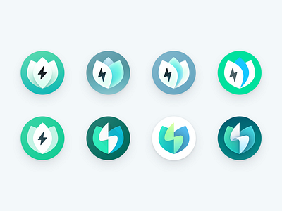 Battery Guru app icon and concepts android branding icon leaf logo power