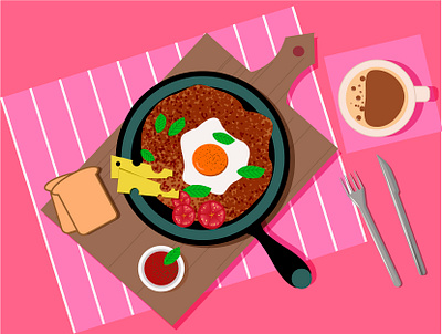 Breakfast illustrationbreakfastomelette