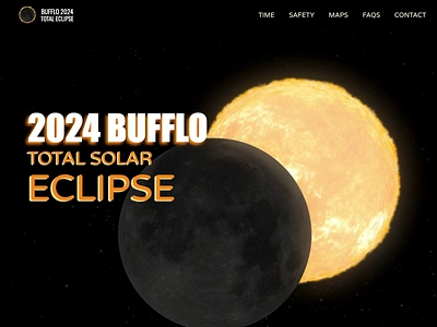 2024 Total Solar Eclipse in Buffalo 2024 3d 3d animation 3d visulization 3d website animation branding buffalo design eclipse product design solar solar eclipse spline ui web web design webflow website