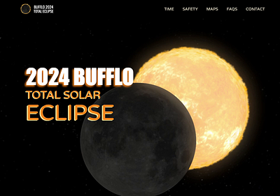 2024 Total Solar Eclipse in Buffalo 2024 3d 3d animation 3d visulization 3d website animation branding buffalo design eclipse product design solar solar eclipse spline ui web web design webflow website