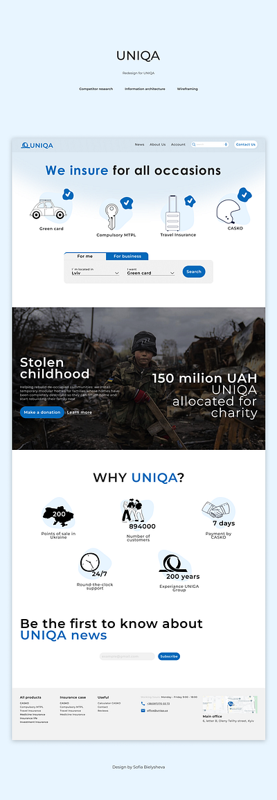 UNIQA - redesign (landing page) branding clean design figma illustration logo search ui ux