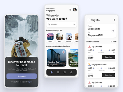 Digital Nomads Choice - Travel App UI Inspiration airbnb app ui booking hotel travel ui
