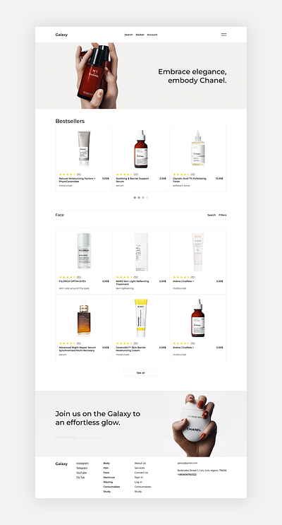 Galaxy - beauty shop app beauty branding clean design figma landing product shop ui ux