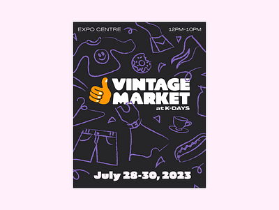 Vintage Market Poster design graphic design illustration poster