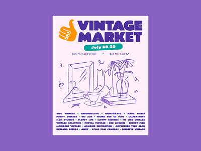Vintage Market Lineup design graphic design illustration poster