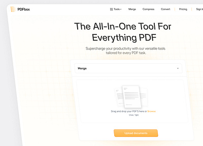 PDF Tool - Hero Header Concept app button design desktop figma hero tool ui upload