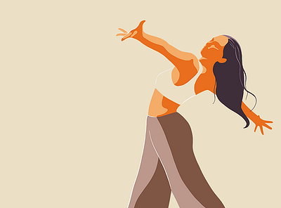 Dancing girl illustration bold character illustration loft minimalistic procreate soft vector