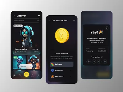 NFT Marketplace Mobile App UI Design application blockchain crypto crypto collectibles crypto currency crypto mobile cryptocurrency mobile mobile ui design nft nft collection nft design nft marketplace nft mobile nft ui nft wallet