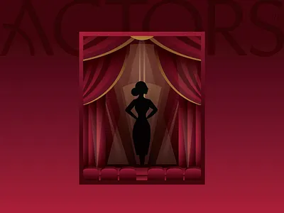 ACTORS Community Theater Brochure Cover 2024 acting ames brochure curtains illustration iowa lighting musical stage texture theater vector