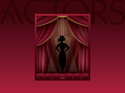 ACTORS Community Theater Brochure Cover 2024 acting ames brochure curtains illustration iowa lighting musical stage texture theater vector