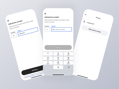 Add Phone Number Mobile App Ui add phone number screen add phone ui app design number phone phone details phone info screen phone infoscreen phone number foam phone number input phone number setting phone number setup phone number validation phone number verification phone verification screen ui verify phone number