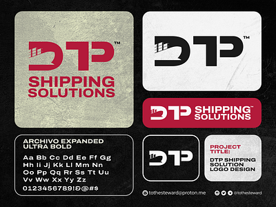 DTP SHIPPING SOLUTION 2024 brandidentity combination mark extented googlefonts graphic design icon logo logotype ship texture tothesteward transport vector wordmark