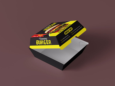 Burger Box Design box box design branding burger box business identity delivery delivery box design flat food box label design luxury pack package packaging product rectangular square template vintage