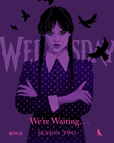 Wednesday Season Two art illustration posterdesign vector