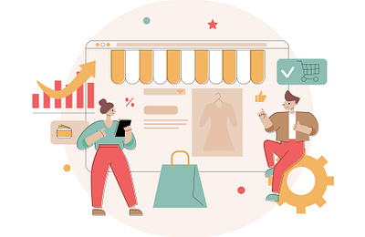 E-commerce consulting illustration design icon illustration vector
