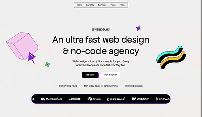 Webdsubs - Web Design Subscriptions animation branding logo motion graphics ui