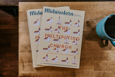 Cover for the Midwestern Magazine church planting graphic design