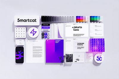 Smartcat brand identity overview 3d 3d disassembly brand identity brand visual branding identity identity guidelines illustration typography ui