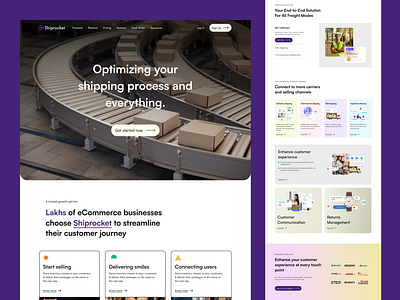 Redesign Shiprocket Landing Page delivery logistics partner saas shiprocket track ui ux webapp