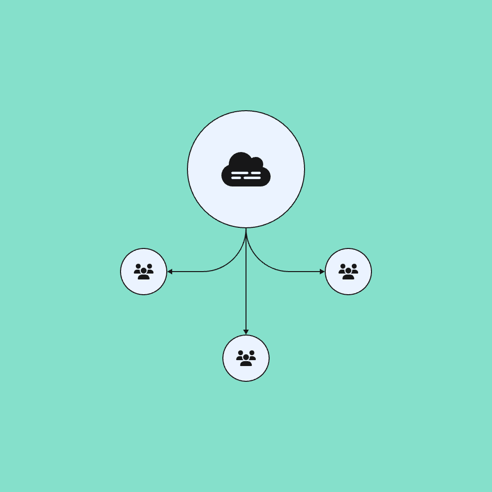 Deliver customer data with standardized schemas animation cloud data flat icons illustration