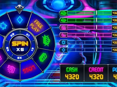 A Wheel splashscreen design of the "Neon Fruits" slot machine classic game classic slot classic themed design digital art gambling gambling art gambling design game art game design graphic design neon neon fruits slot art slot design slot game slot machine wheel wheel art wheel design