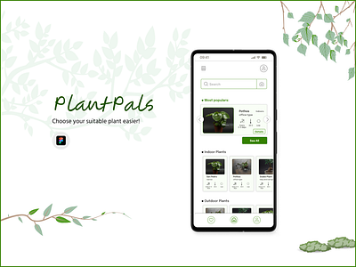 Plant Pals graphic design ui