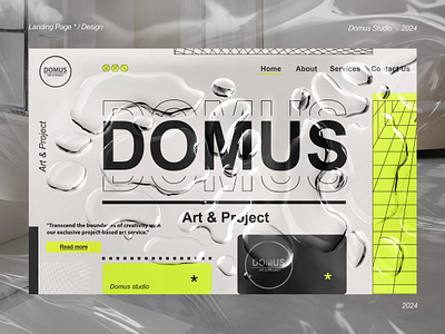 Exploring textures for Domus Landing Page Design * 3d brand brand identity branding design graphic design landing page logo ui ux vector