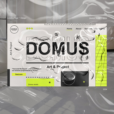 Exploring textures for Domus Landing Page Design * 3d brand brand identity branding design graphic design landing page logo ui ux vector