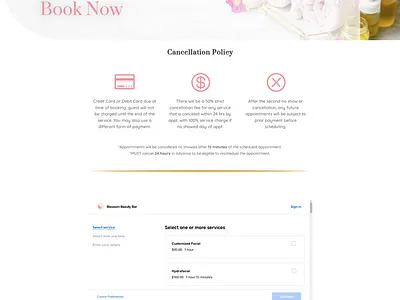 Blossom Beauty Bar - Web Design graphic design logo ui ux web design website