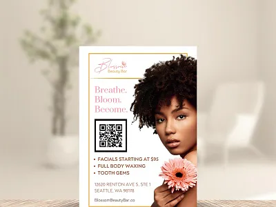 Blossom Beauty Bar - Flyer branding design graphic deisgn logo print