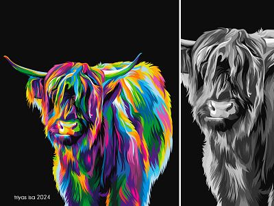 Bison animal animals artstyle bison colorful cow design illustration pop art portrait unique vector wild