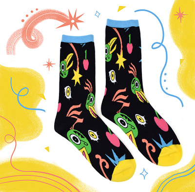 Awesome Socks Club pattern birds design fashion patterns socks surface design