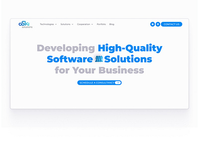 Oski solution website redesign 3d big font big type blue clear hero section home page it light main main section minimalistic modern redesign software tech typography ui ux webdesign
