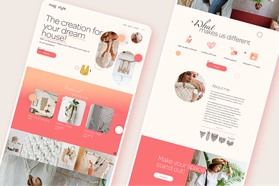 Macramé landing page design ecommerce landing page ui design web design