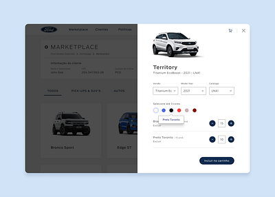 Marketplace - Car Dealer buying car car interface layout marketplace modal order selection ui design visual design