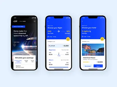 Space Now - Flight Booking booking cards checkout flight flight booking layout space space travel ui visual design