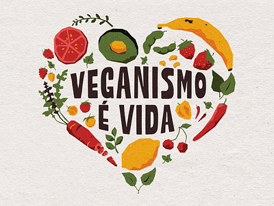 Veganismo e Vida angola avocado banana fruit green health illustration illustrator lemon merch portuguese tote vegan vegetables veggies