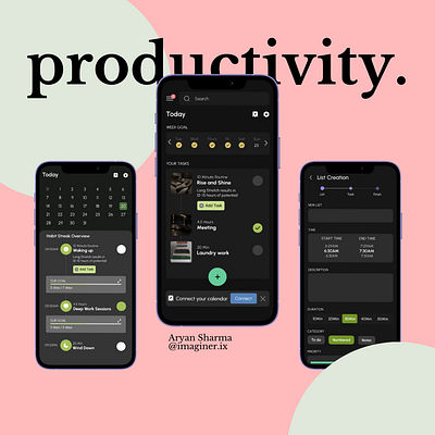 Productivity and To do task App UI Design app design app designer apps design inspiration design inspiration figma figma designs product design productivity apps ui design uiux user experience user interface ux web designs