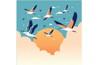 Hand Drawn World Migratory Day animal beautiful bird celebration conservation day event fly flying geography illustration journey life migration migratory nature sky survival travel vector
