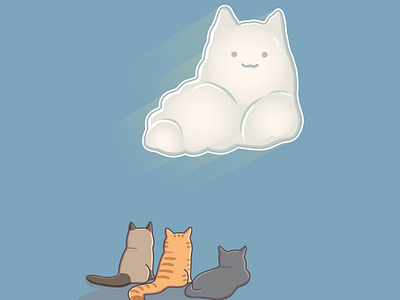 Meow See The Clouds animation app binatang design graphic design illustration kucing